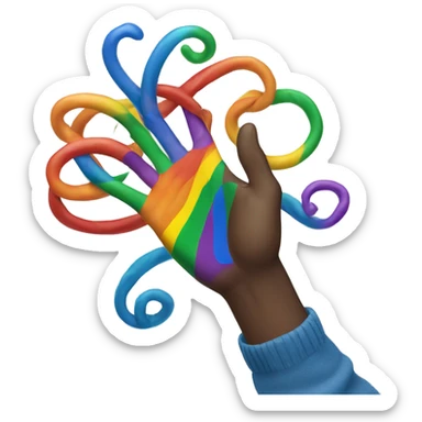 Tangling hand with lgbtq colors sticker