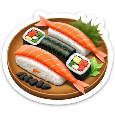 sushi roll on a plate sticker