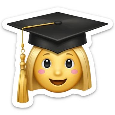 cheerful graduation cap sticker