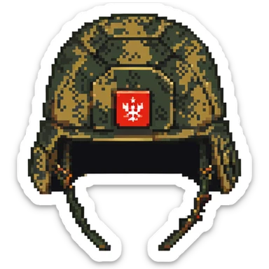 Russian military helmet with camouflage pattern sticker