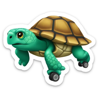 Tortuga con patineta sticker