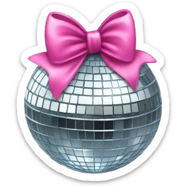 Disco ball with bow sticker