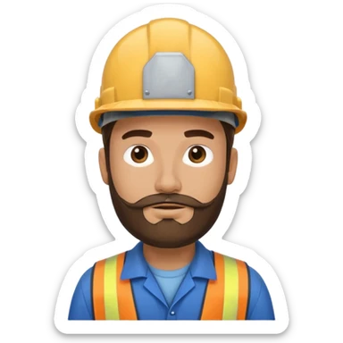 factory worker man with beard sticker