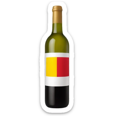 A wine bottle with a Belgian flag as label sticker