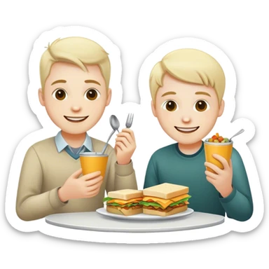 two programmers on lunch sticker