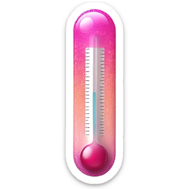 Pink ombre thermometer with glitter  sticker