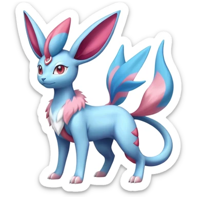 Sylveon-suicune-salamence-hybrid, full body sticker