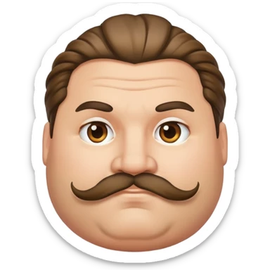 Fat guy with a man bun and mustache  sticker