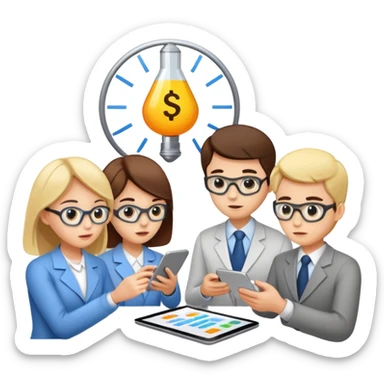 R&D team testing prototypes and analyzing data sticker