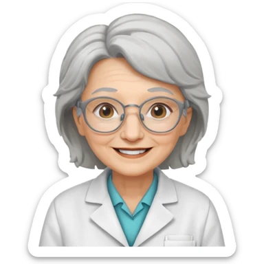 scientist professor old woman sticker
