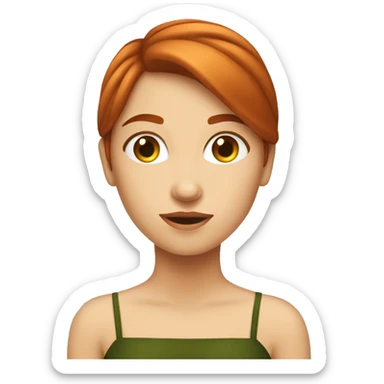 Fille rousse cheveux lisse  sticker