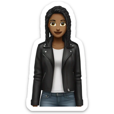 Black Leather jacket and a pair of baggy jeans sticker