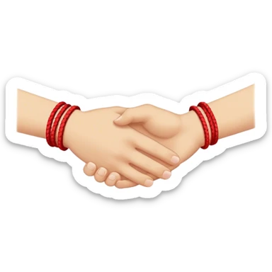 Hand with red bracelet thread  sticker