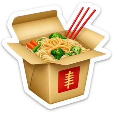 Chinese food in takeout box sticker