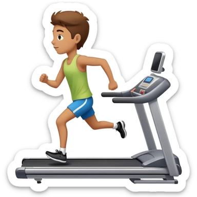 teenager running on a treadmill sticker