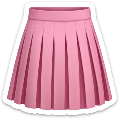  Pink pleated mini skirt, isolated sticker