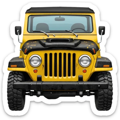 jeepster commando without top with straight flat hood sticker