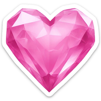 Pink crystal heart sticker