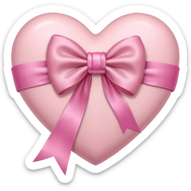 Light Pink heart with bow sticker