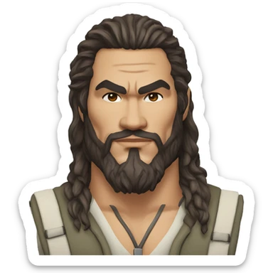 realistic jason momoa wearing vest sticker