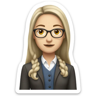 brunette long hair white skin english teacher sticker