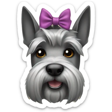 Scottish terrier with a bow sticker