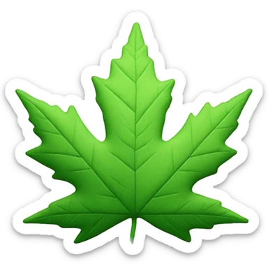Maple leaf but green like marijuana sticker