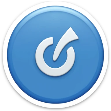 Blue circle with a tick in the middle sticker