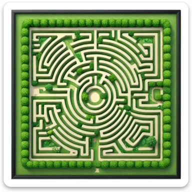 hazme un laberinto y en el centro pasto sticker