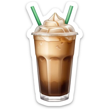 Starbuck ice coffee with ice cubes sticker