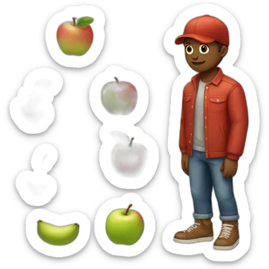 manzana y ropa sticker