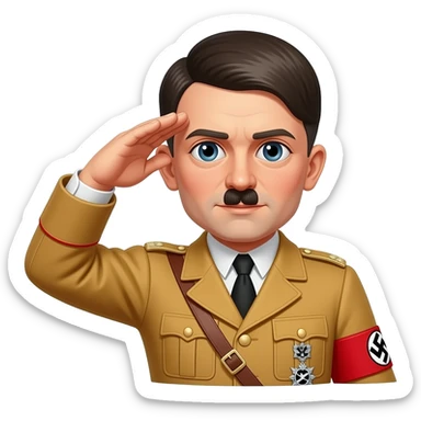 Hitler avec son uniforme nazi qui salut sticker