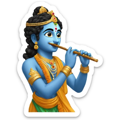 Lord Krishna with flute  sticker
