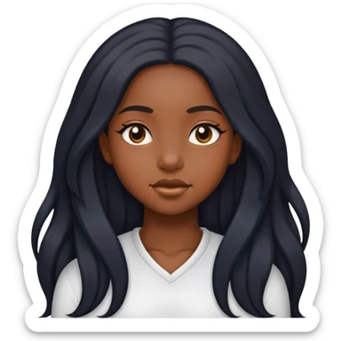 Black hear girl sticker