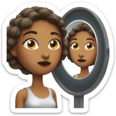 woman in the mirror sticker
