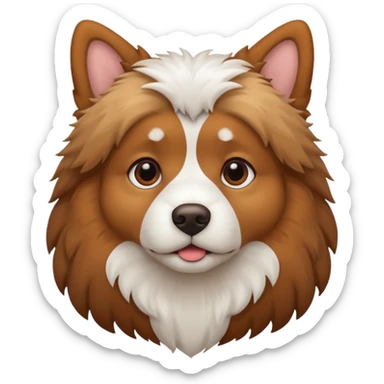 fluffy dog looking ahead sticker