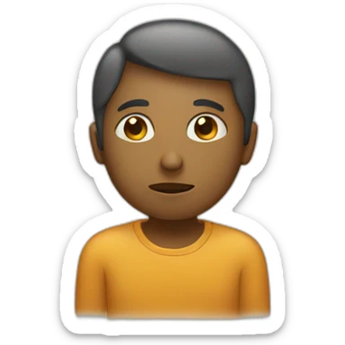 a person thinking deeply sticker