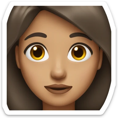 woman with black and brown hair and brown eyes sticker