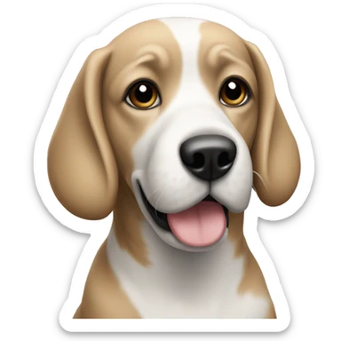 Dog black white sticker