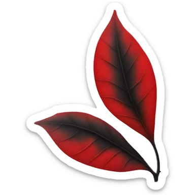 red leaf with face and black thin limbs sticker