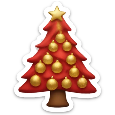 Red Christmas tree sticker