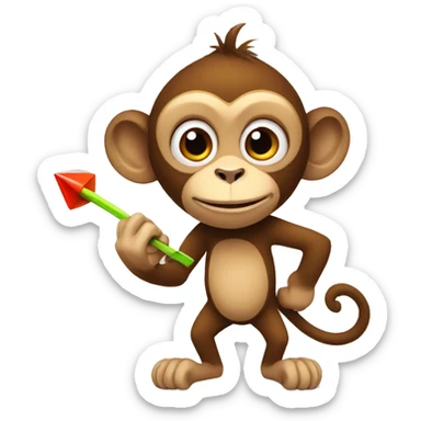 Monkey with a dart sticker