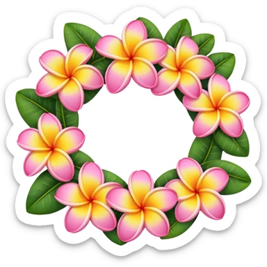 Plumeria lei sticker