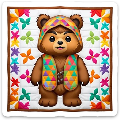 An Ewok quilt sticker