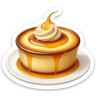 Cinematic Realistic Cr√®me Br√ªl√©e Dessert Emoji, depicted as a rich custard with a perfectly caramelized sugar top rendered with exquisite textures and warm, inviting lighting. sticker