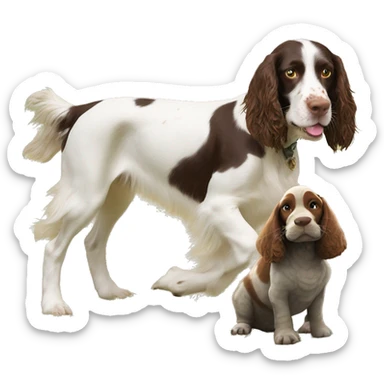 Springer spaniel with horse field tortoise  sticker