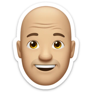 A bald guy flipping someone off sticker
