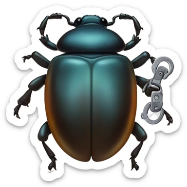 beetle with handcuffs sticker