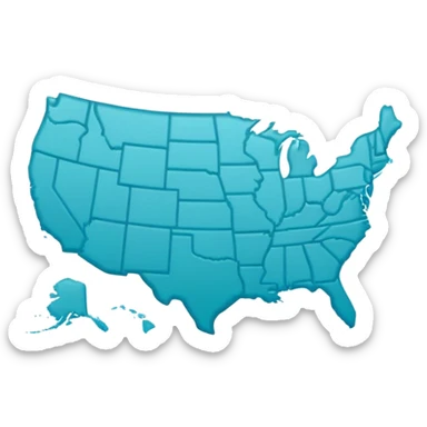 usa usacyan-colored map icon sticker