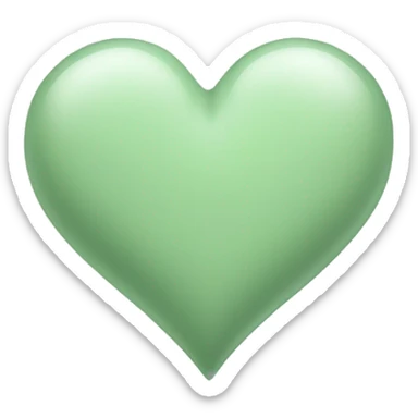 light sage green heart sticker